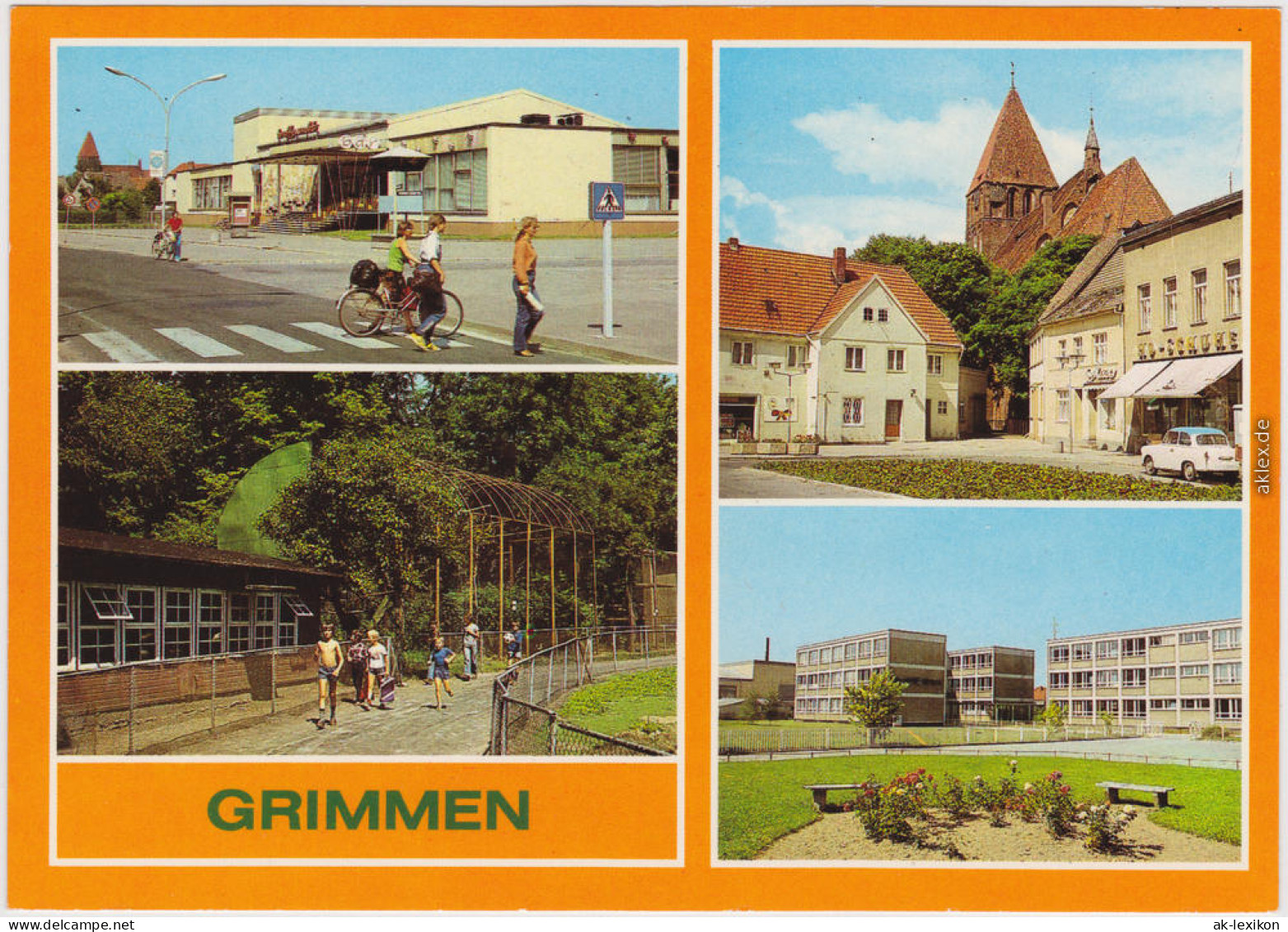 Grimmen HO-Gaststätte "Treffpunkt", Kreiskulturhaus, Heimattierpark 1984