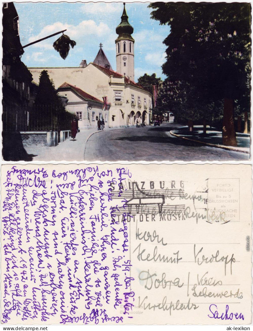 Grinzing-Wien Grinzing Straßenansicht, Fahnen 1968