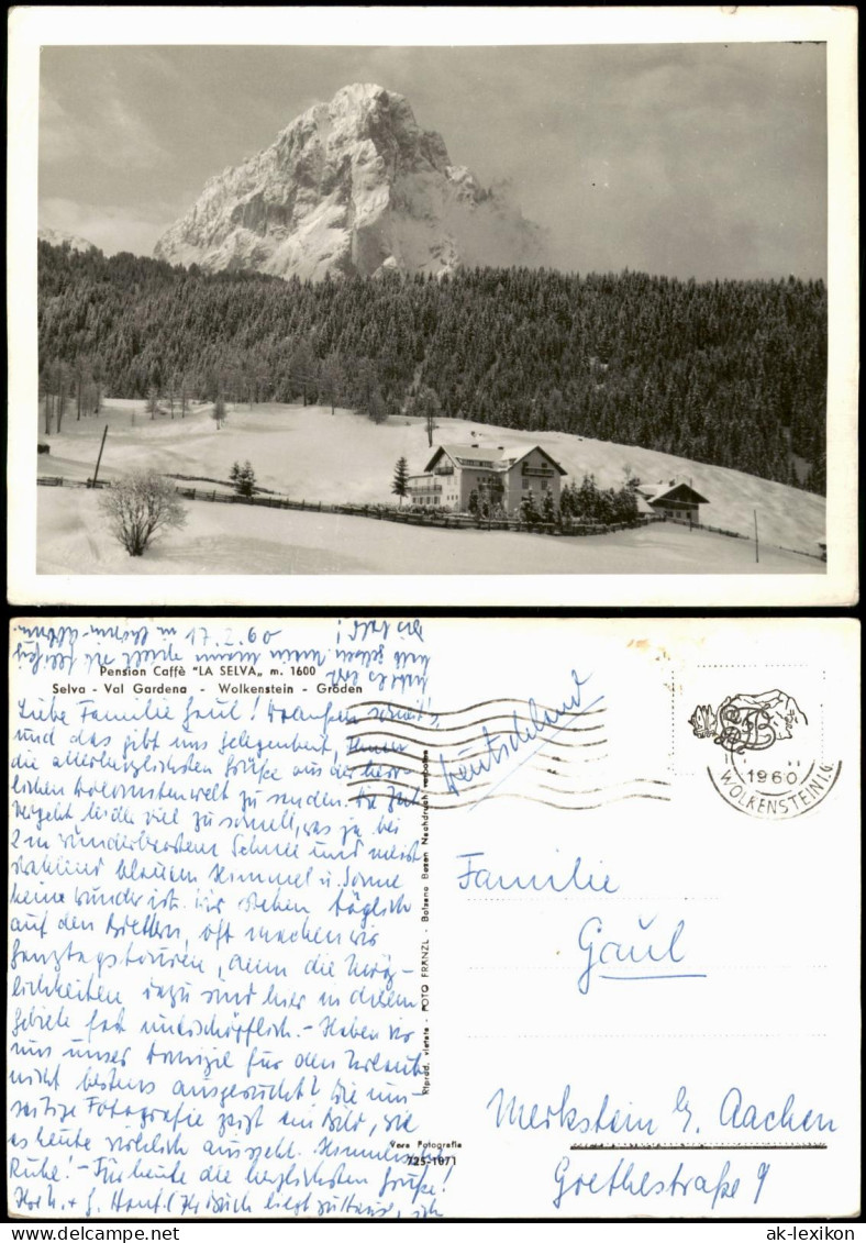 Gröden (Südtirol) Val Gardena Pension Caffè La Selva Wolkenstein (Gröden) 1960