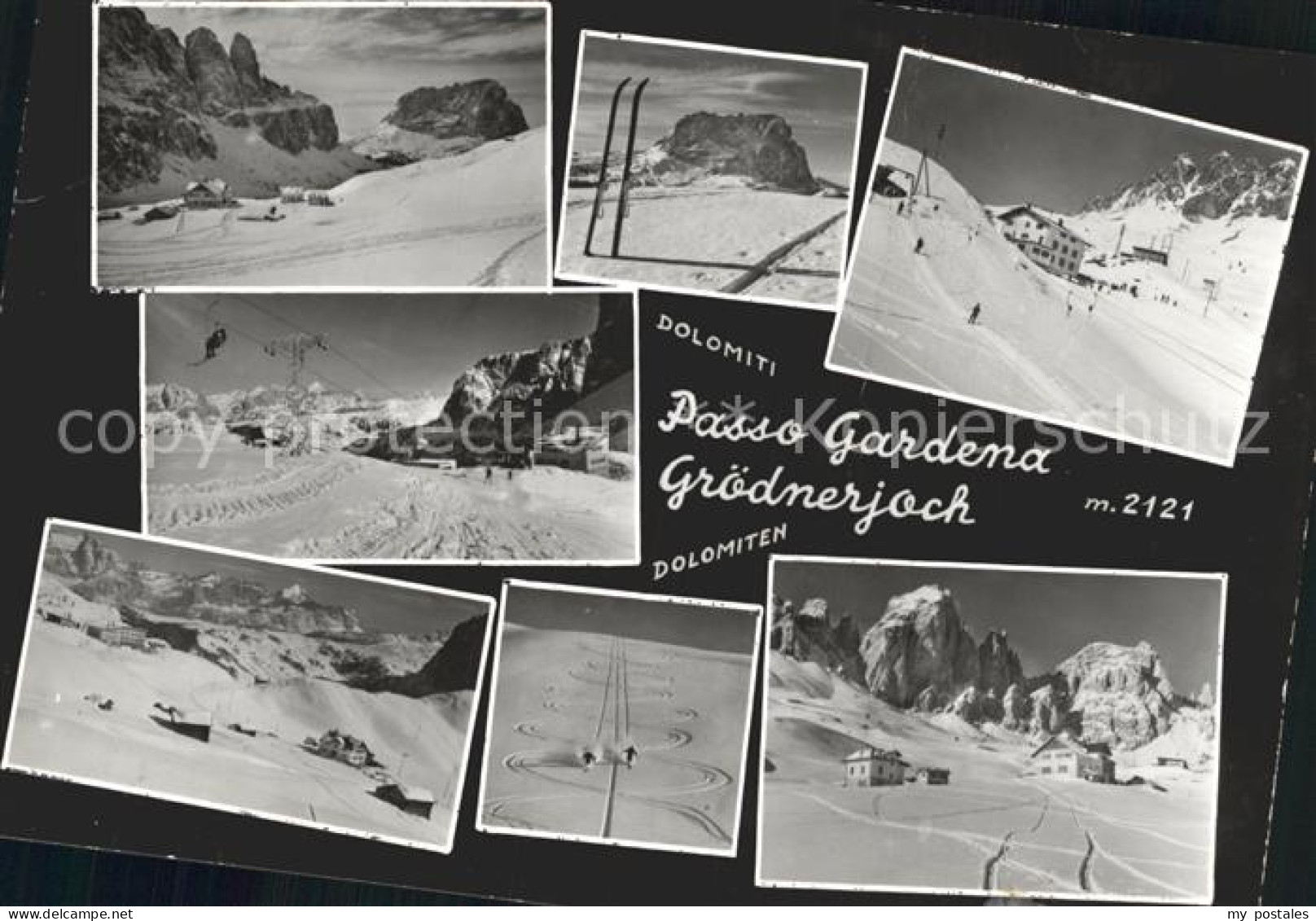 Groeden Tirol Groednerjoch Berghaus Frara Skipisten Panorama