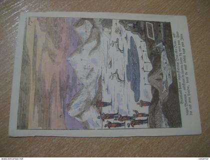 Apostle Hans Egede Christmas Rotary ? Godthab Nuuk 1980 cancel archery postcard GREENLAND Denmark Gronland