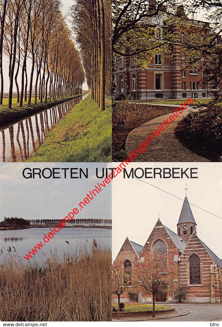 Groeten uit Moerbeke - gemeentehuis Eksaarde Dam - Moerbeke-Waas