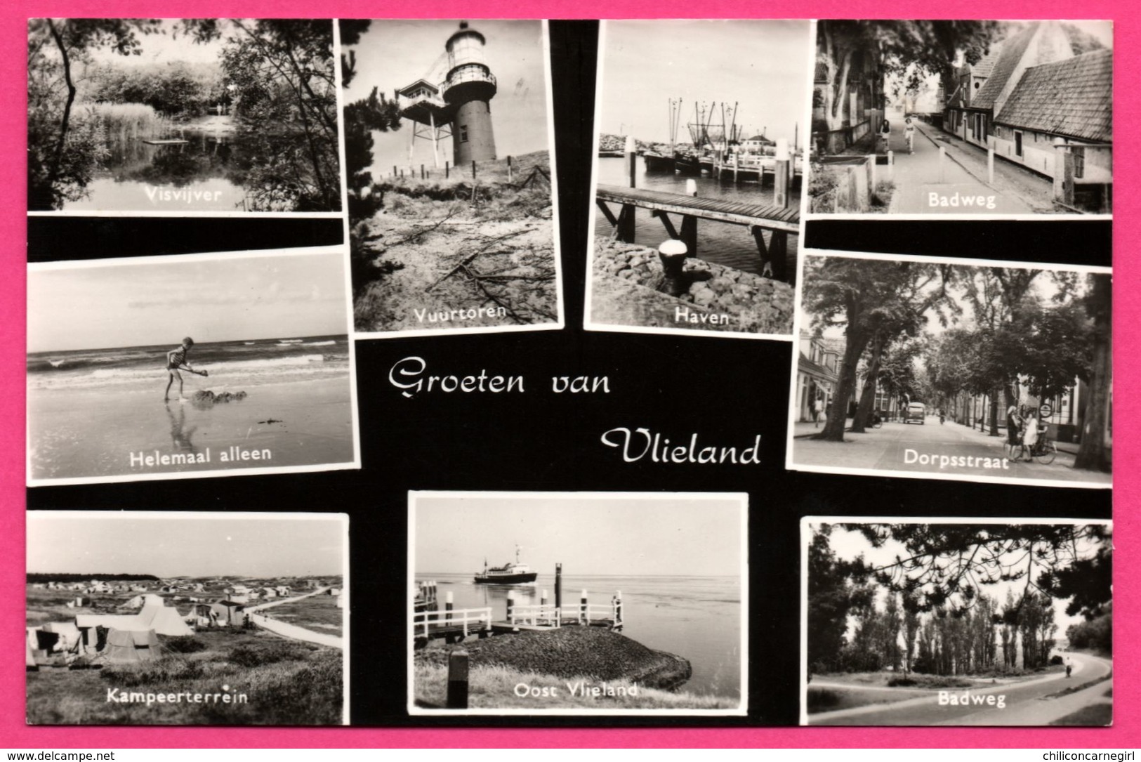 Groeten van Vlieland - Kampeerterrein - Vuurtoren - Badweg - Phare - Port - Bateaux - Multivues - VAN LEER'S - 1966