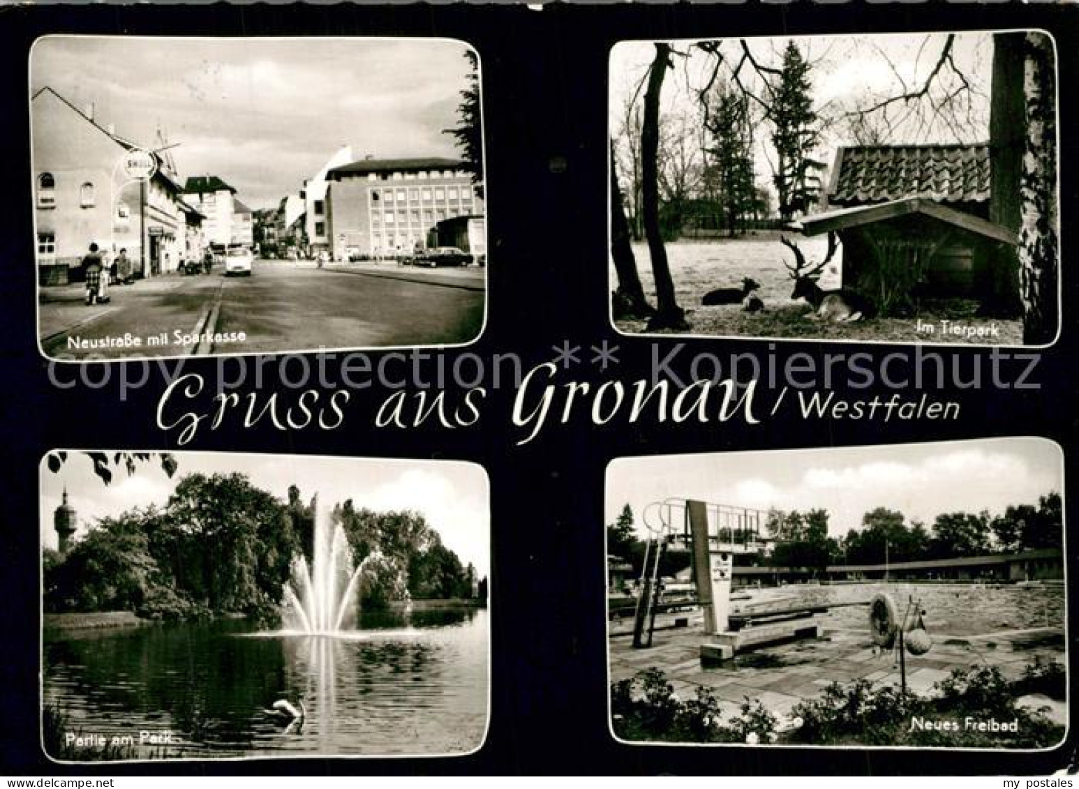 Gronau Westfalen Neustrasse Tierpark Parkpartie Fontaene Neues Freibad