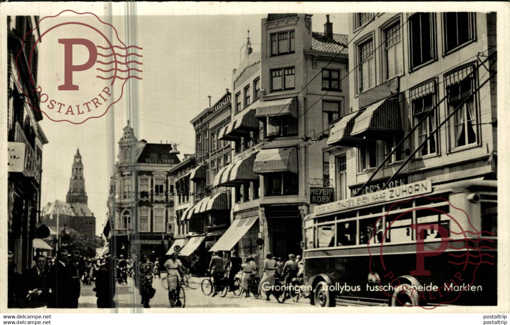 GRONINGEN  Trollybus tusschen beide Markten GRONINGEN  HOLLAND HOLANDA NETHERLANDS