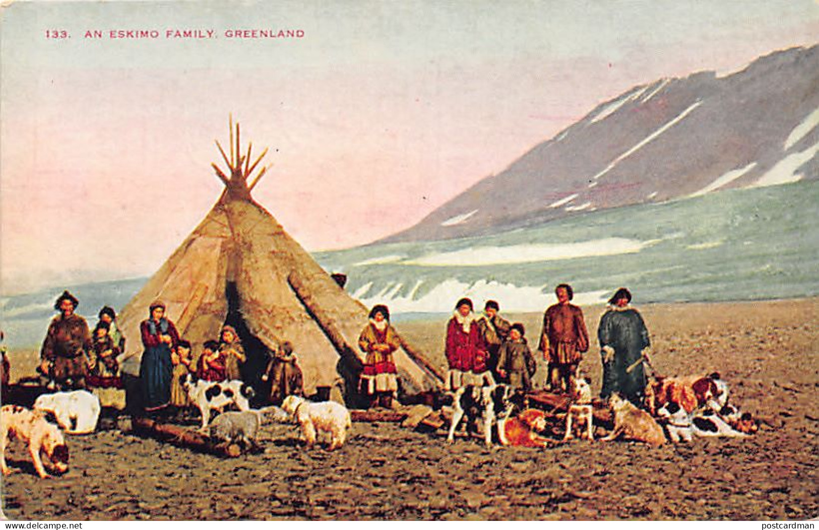 GRØNLAND Kalaallit Nunaat - An eskimo family in Greenland