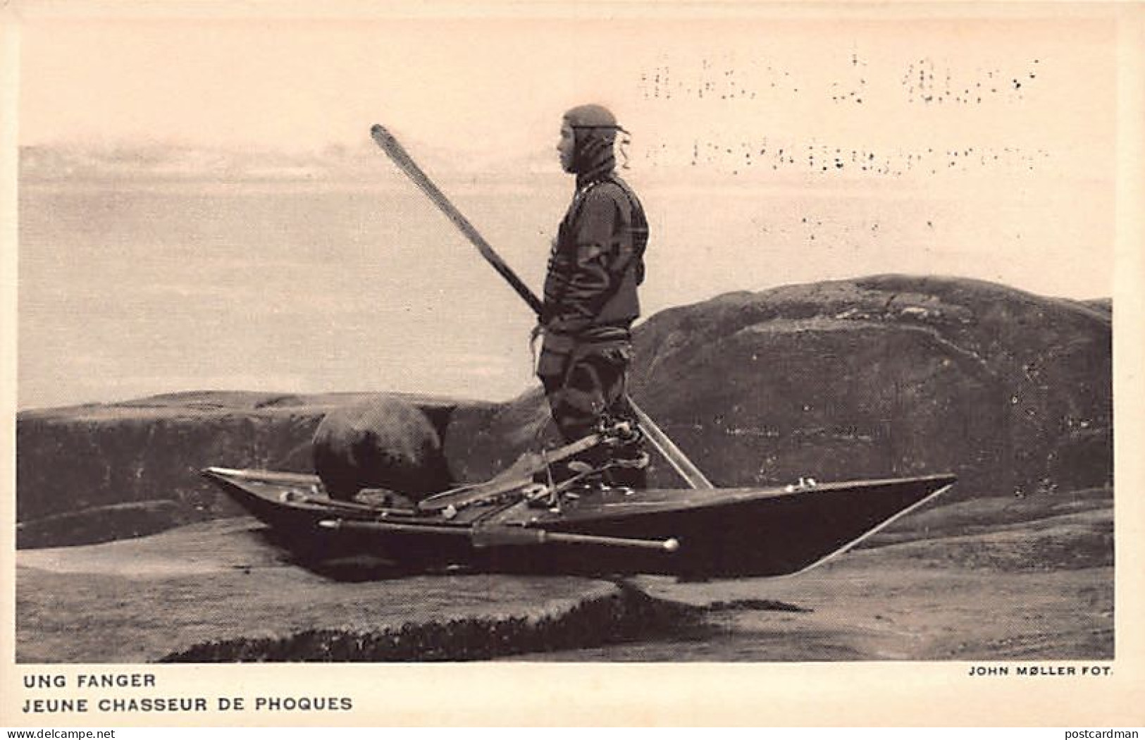 GRØNLAND Kalaallit Nunaat - Ung fanger - Postkort udgivet til den danske pavillon på den internationale kolonialudstilli