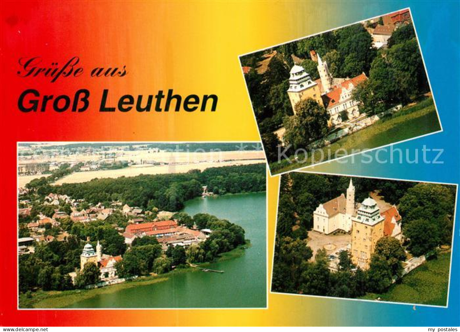 Gross Leuthen Schloss Kinderheim Leuthener See Fliegeraufnahme