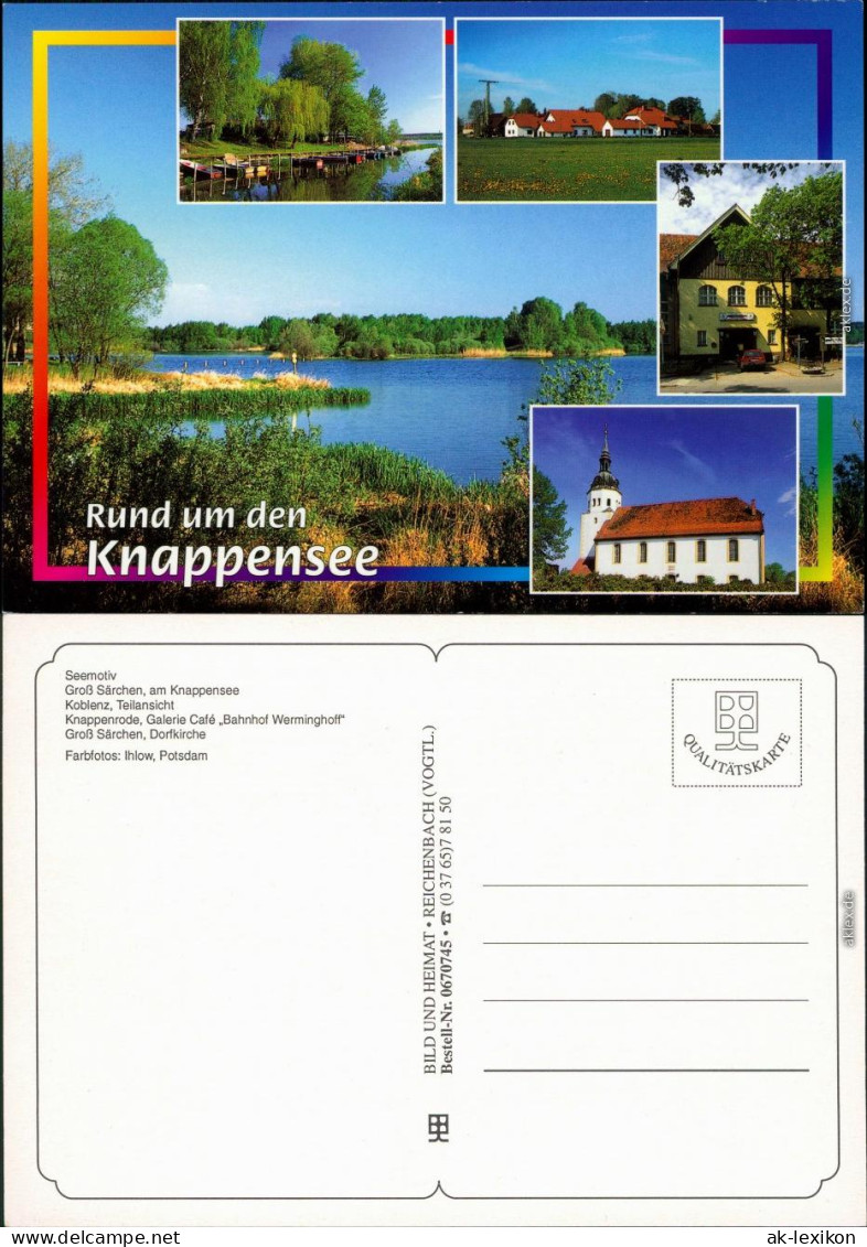 Groß Särchen-Lohsa  Knappensee - Galerie Café, Dorfkirche, Häuser, See 1995