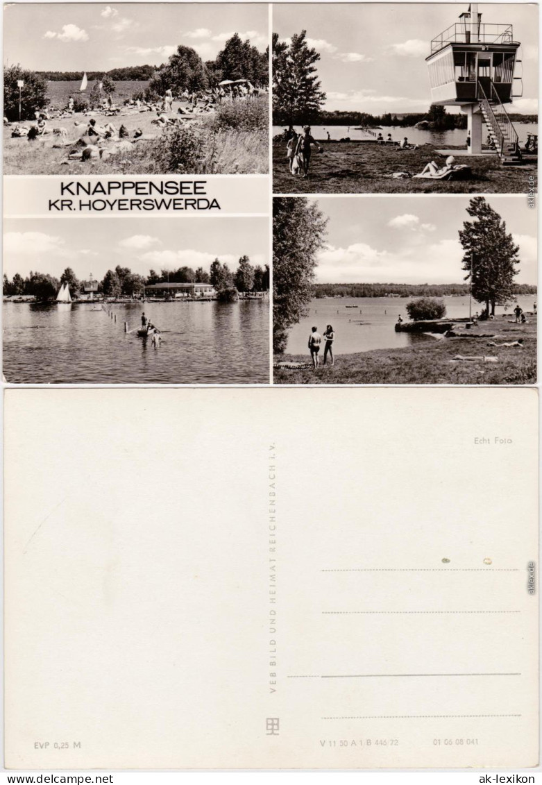 Groß Särchen Lohsa Łaz Knappensee, Aufsichtsturm, Badegäste b Hoyerswerda 1972