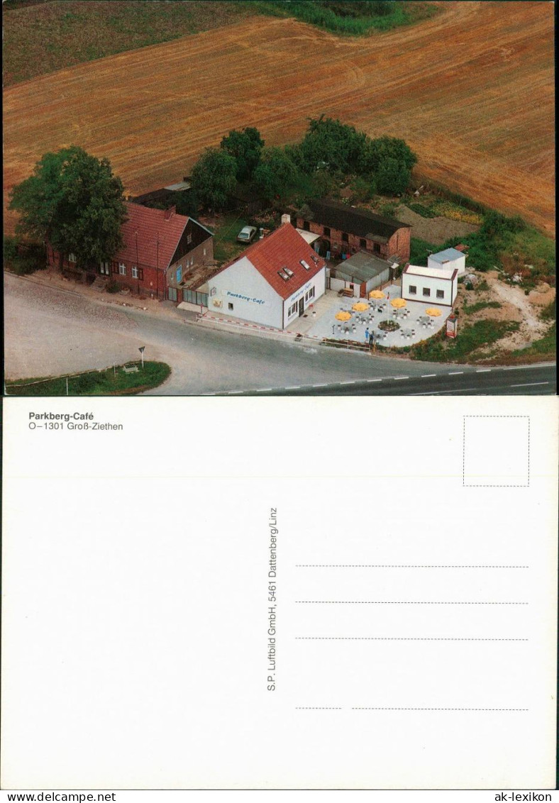 Groß-Ziethen-Schönefeld Parkberg-Café vom Flugzeug aus, Luftaufnahme 1993