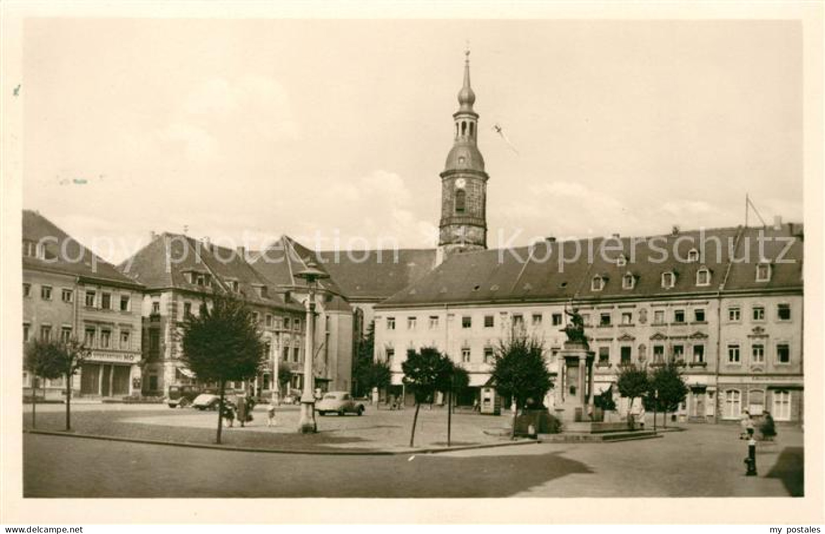 Grossenhain Sachsen Karl Marx Platz mit Marienkirche