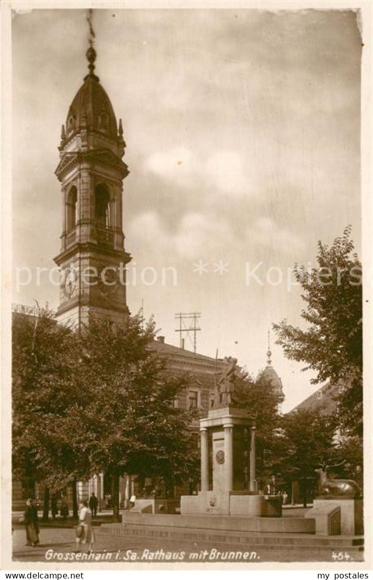Grossenhain Sachsen Rathaus mit Brunnen