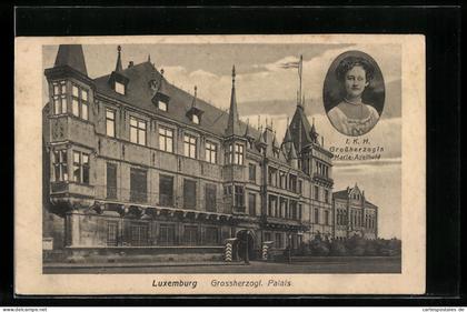 AK Luxemburg, Grossherzogl. Palais, Grossherzogin Marie-Adelheid