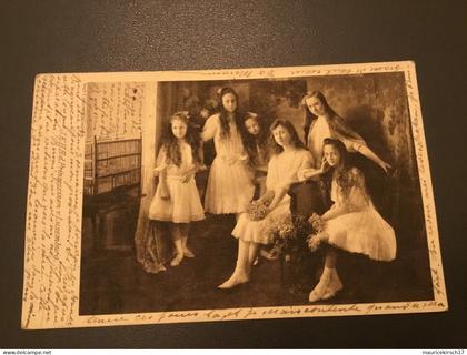 Luxembourg carte postale famille grand-ducale Adel royalty
