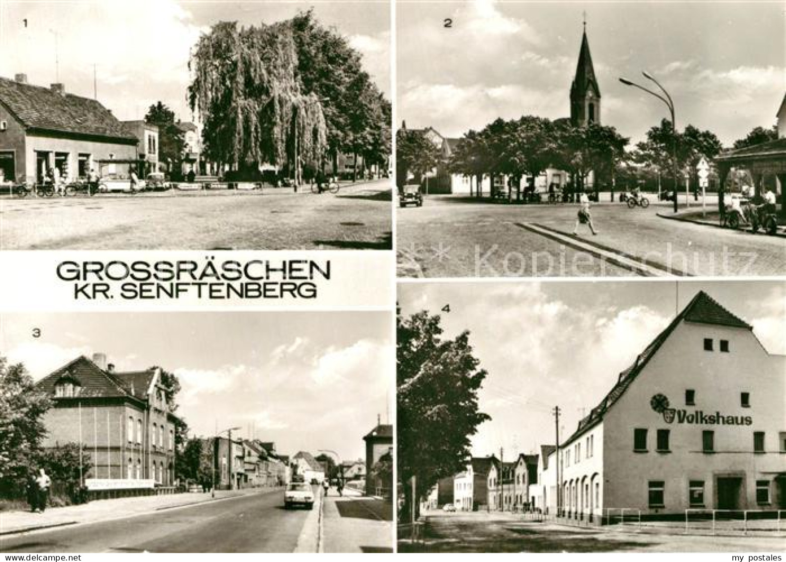 Grossraeschen Ernst Thaelmann Strasse Platz der Einheit Rathaus HO Gaststaette