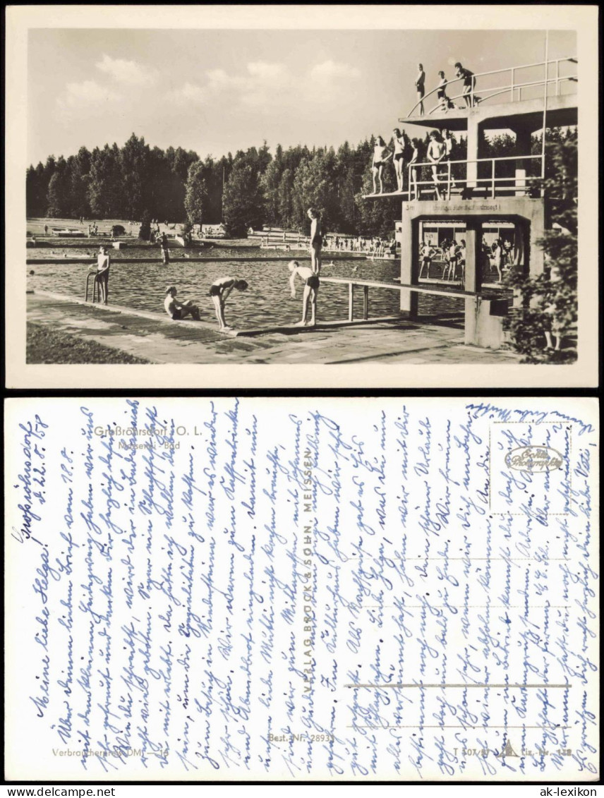 Großröhrsdorf Schwimmbad, Kinder auf Sprungturm zur DDR-Zeit 1958