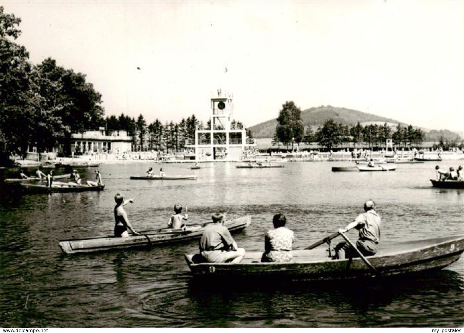 Grossschoenau Sachsen Waldstrandbad Ruderboot