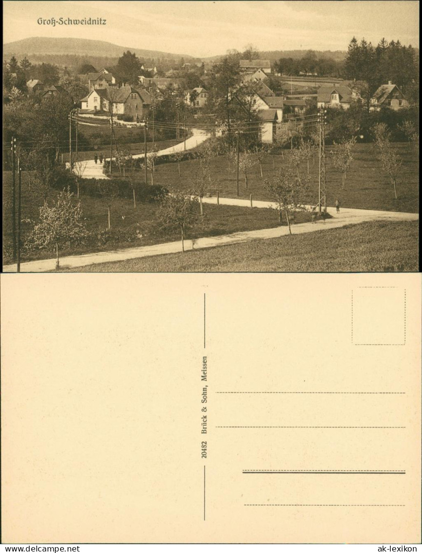 Großschweidnitz (OL) Swóca Straßenpartie zur Stadt 1914