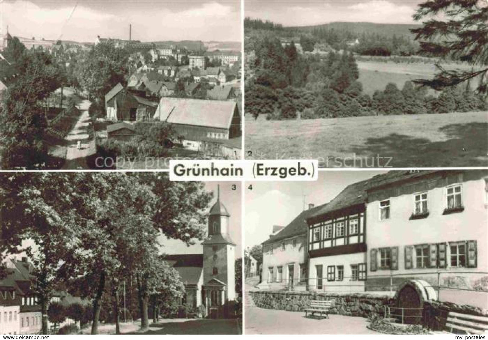Gruenhain-Beierfeld Erzgebirge Sachsen Teilansicht Genesungsheim Markt Moenchsbr