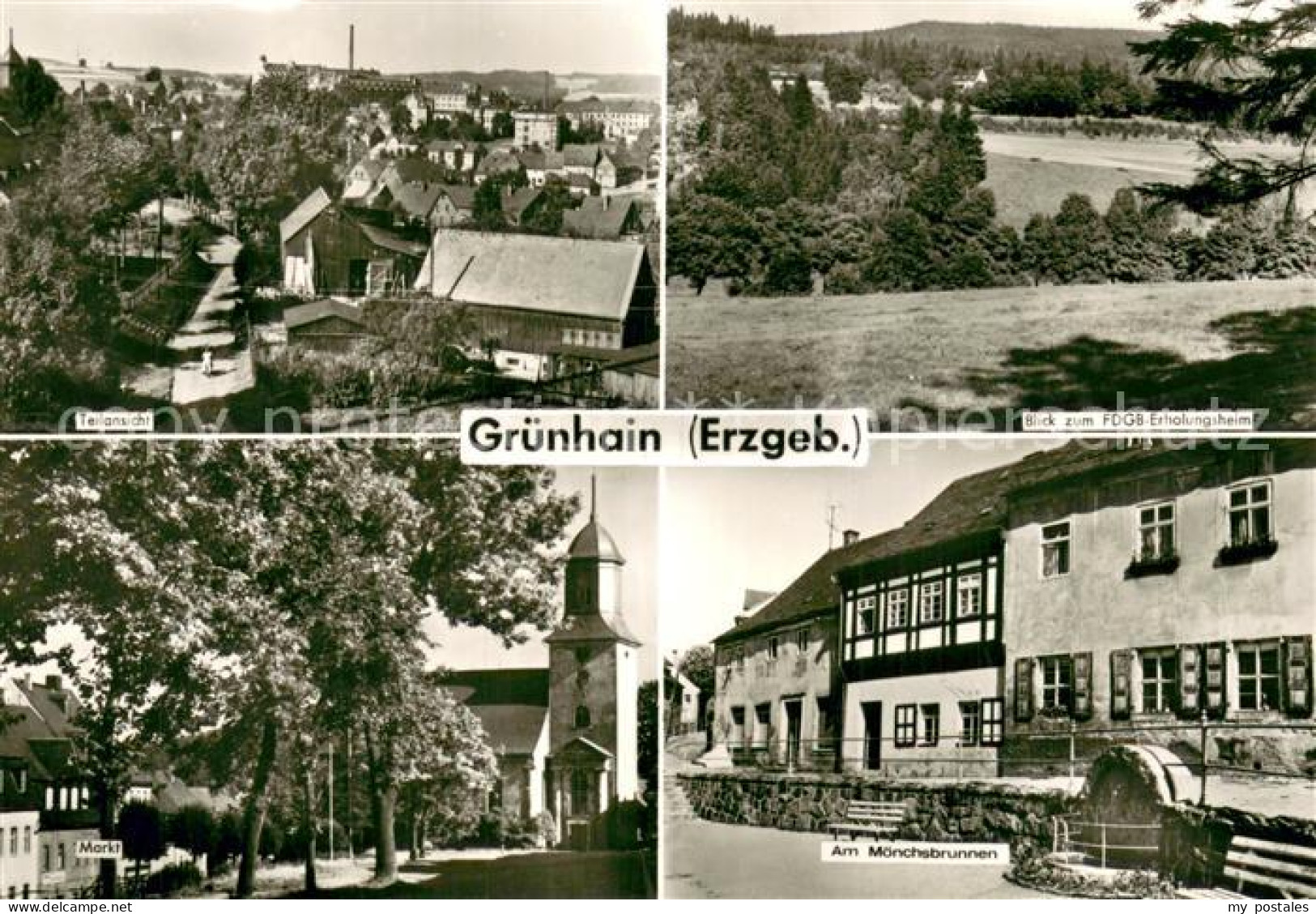 Gruenhain-Beierfeld Erzgebirge Teilansicht FDGB Erholungsheim Markt Moenchsbrunn