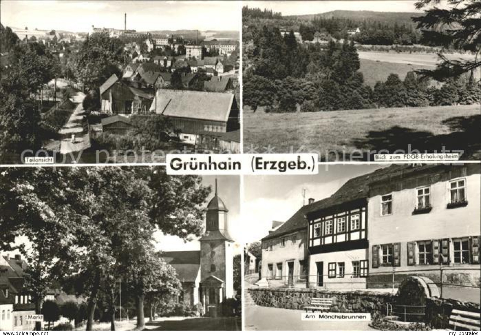 Gruenhain-Beierfeld Teilansicht FDGB Erholungsheim Markt Moenchsbrunnen