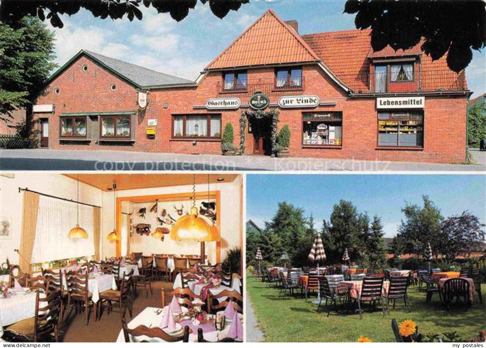Grueppenbuehren Ganderkesee Niedersachsen Gasthaus zur Linde Gastraum Gartenterr