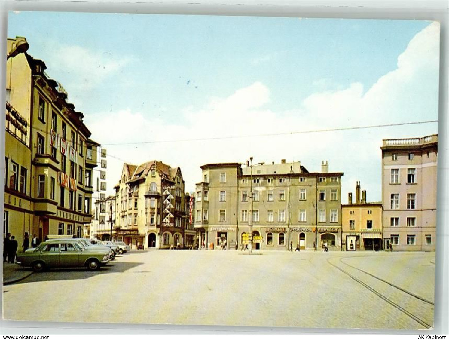 Grünberg Zielona Góra 1973 Foto AK Plac Boleslawa Bieruta Geschäft Auto... - 38062113