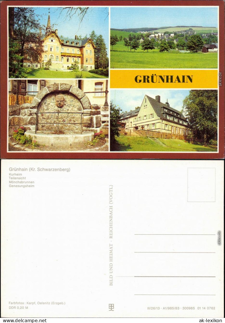 Grünhain  Beierfeld Kurheim, Teilansicht, Mönchsbrunnen, Genesungsheim 1983