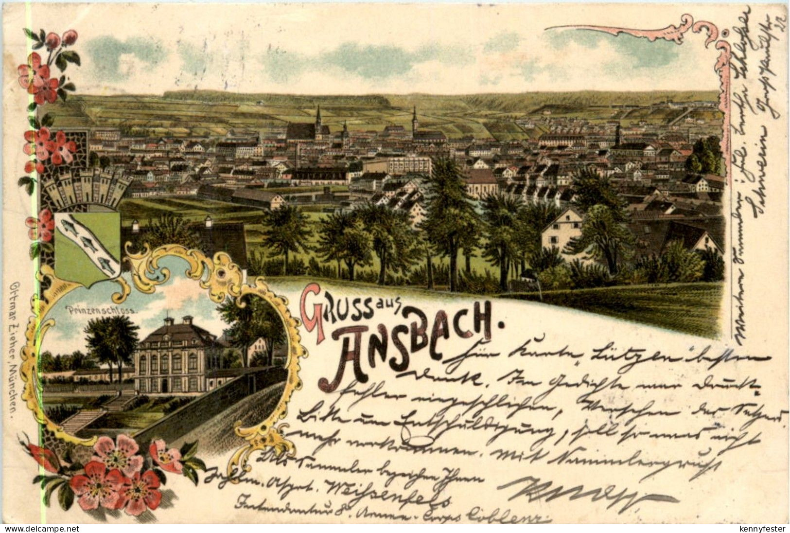 Gruss aus Ansbach - Litho