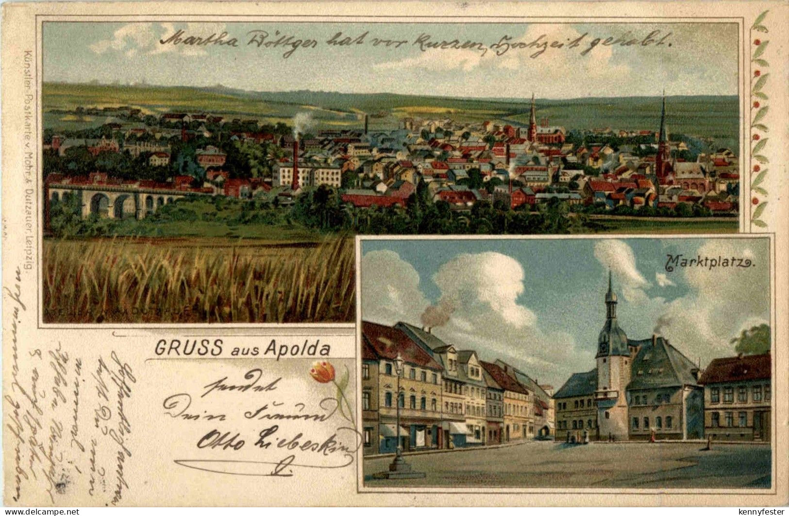 Gruss aus Apolda - Litho
