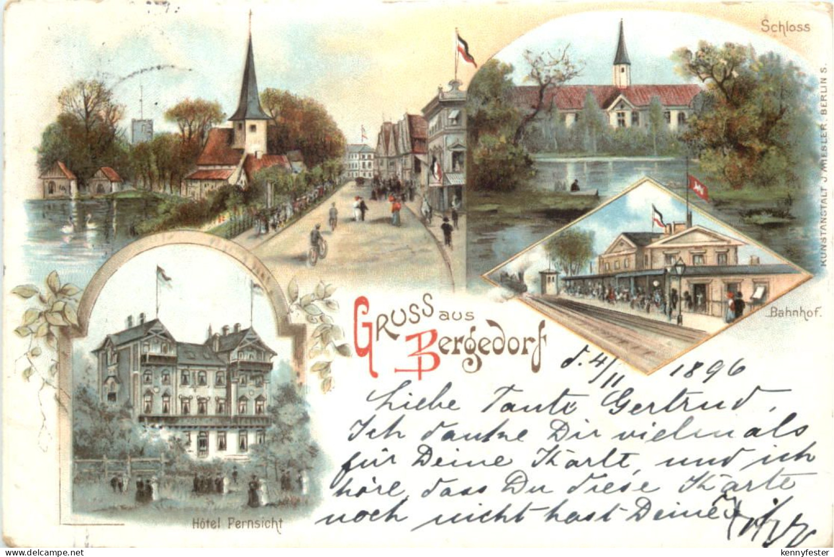 Gruss aus Bergedorf - Litho