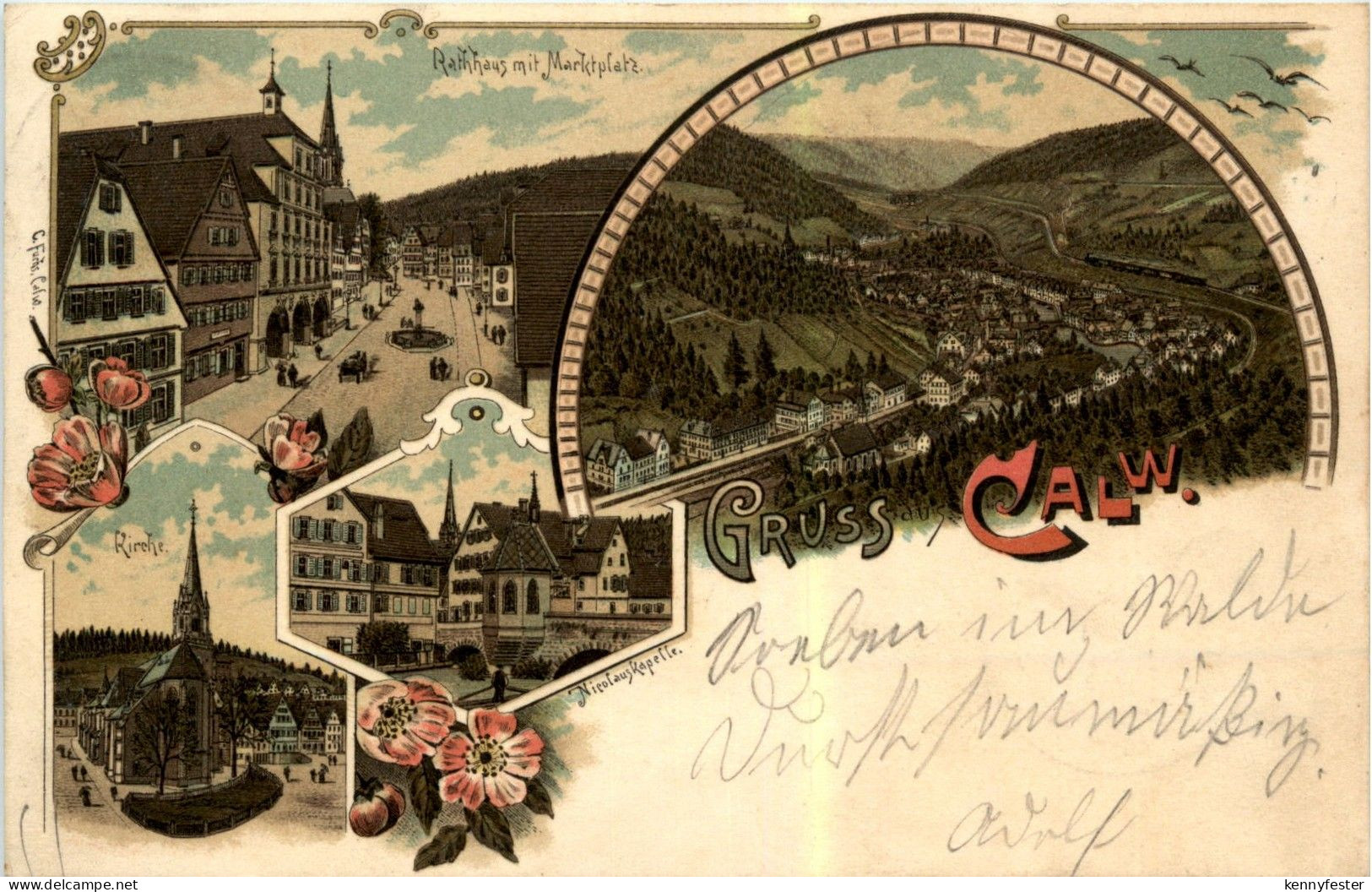 Gruss aus Calw - Litho
