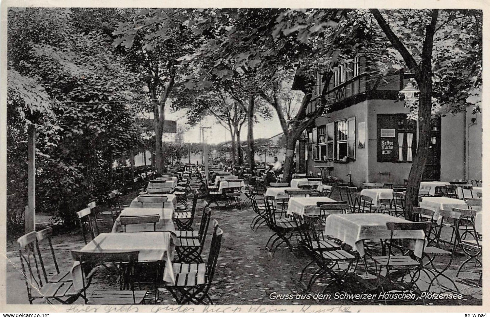 Gruss aus dem Schweizer Häuschen Plötzensee Postkarte AK