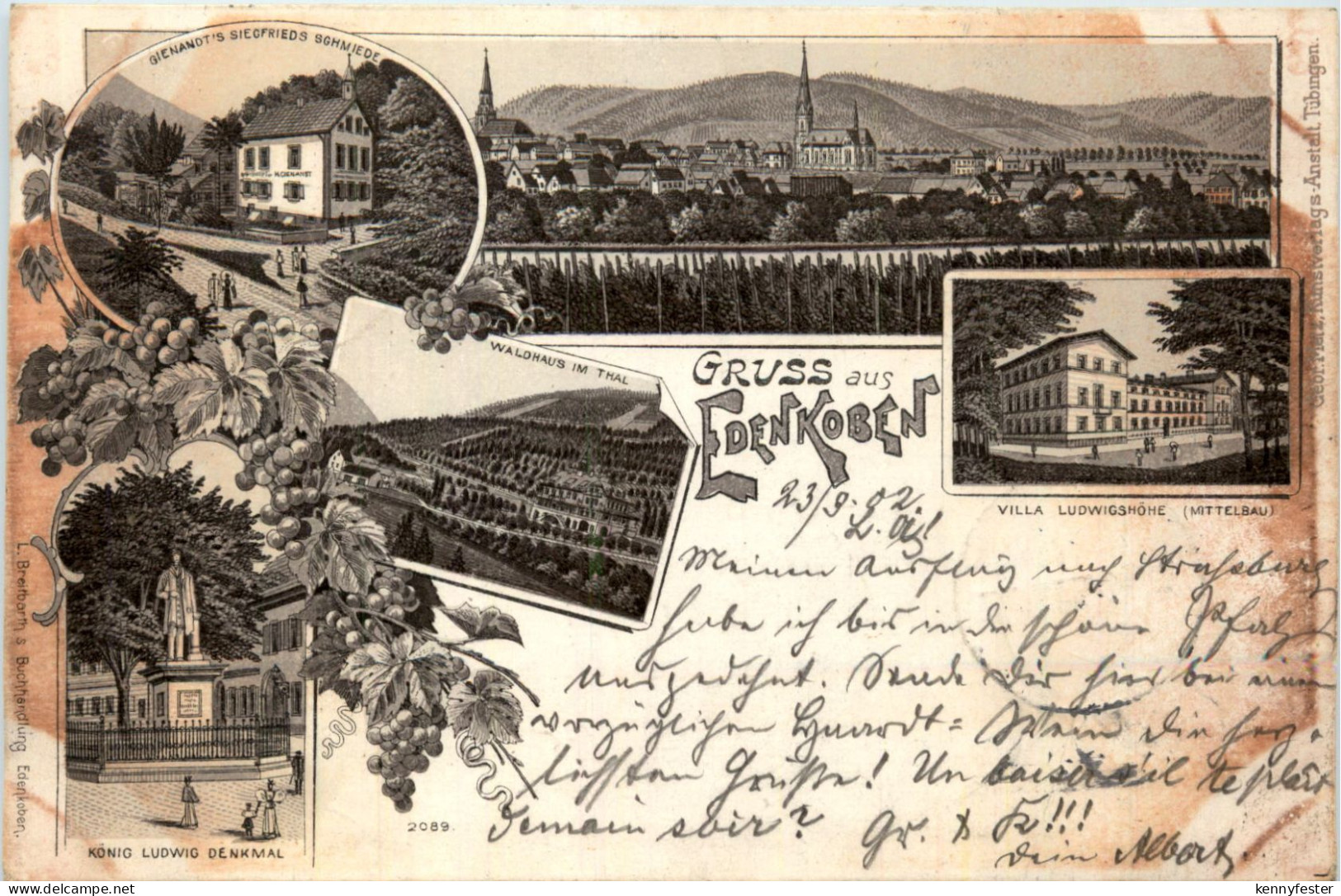 Gruss aus Edenkoben - Litho