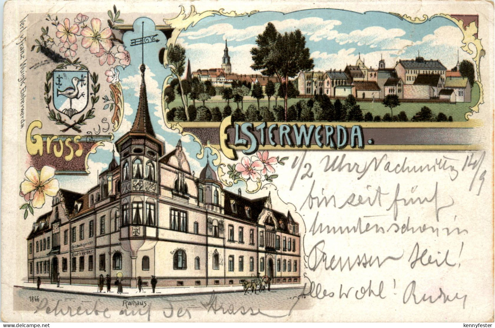 Gruss aus Elsterwerda - Litho
