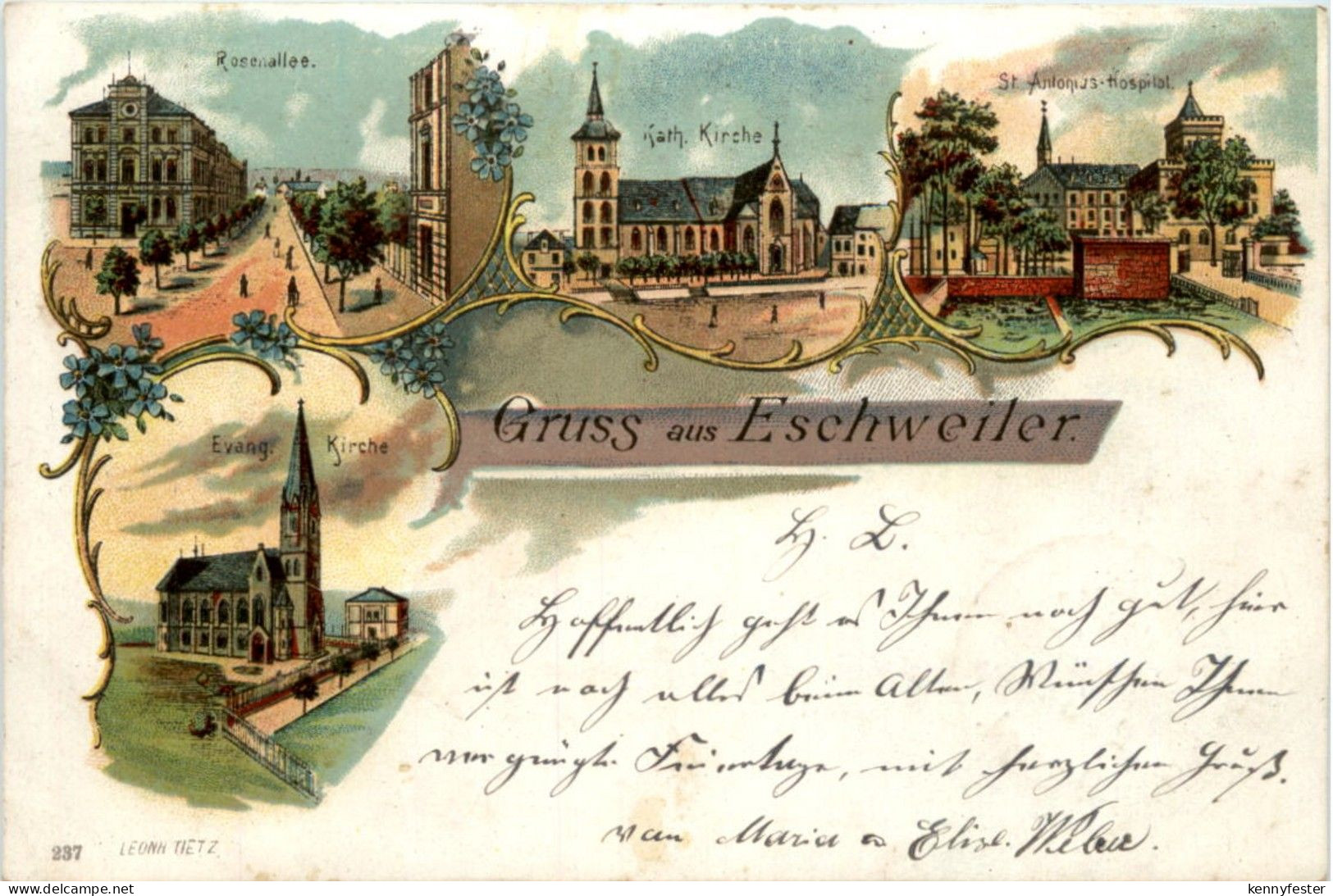 Gruss aus Eschweiler - Litho