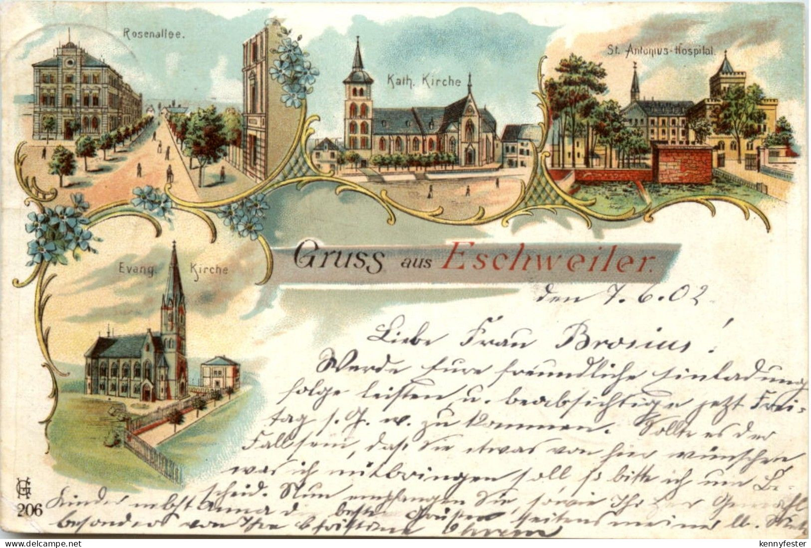 Gruss aus Eschweiler - Litho
