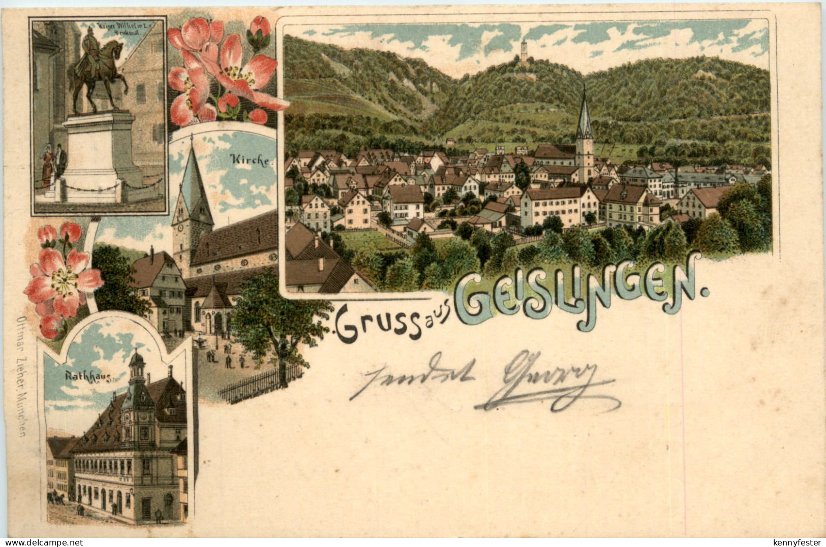 Gruss aus Geislingen - Litho