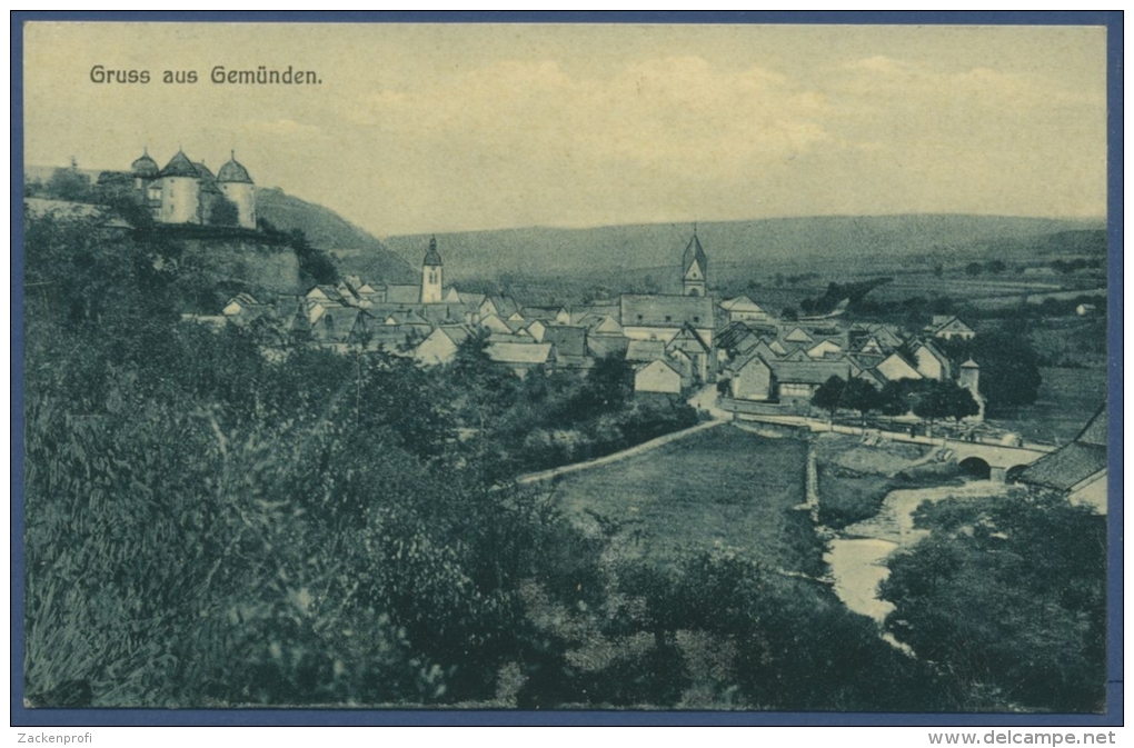 Gruß aus Gemünden Hunsrück Gesamtansicht, gelaufen 1911 (AK585)