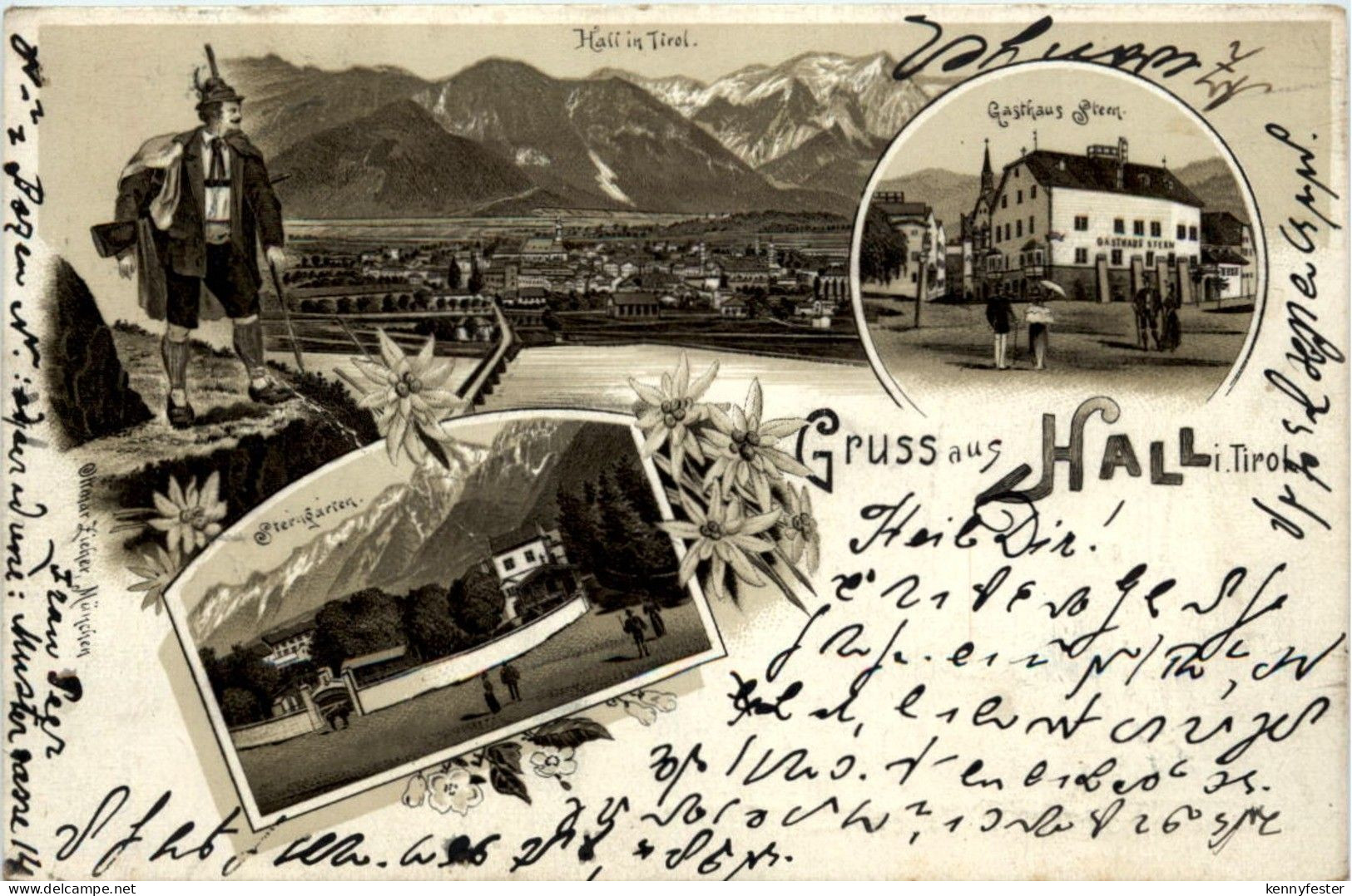Gruss aus Hall in Tirol - Litho