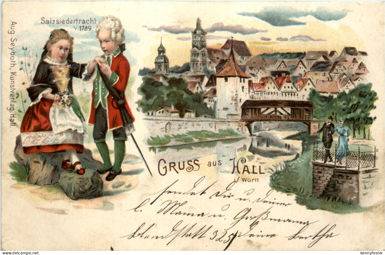 Gruss aus Hall - Litho
