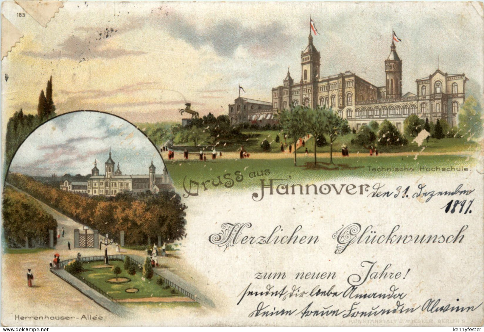 Gruss aus Hannover - Litho - Mercur Hannover