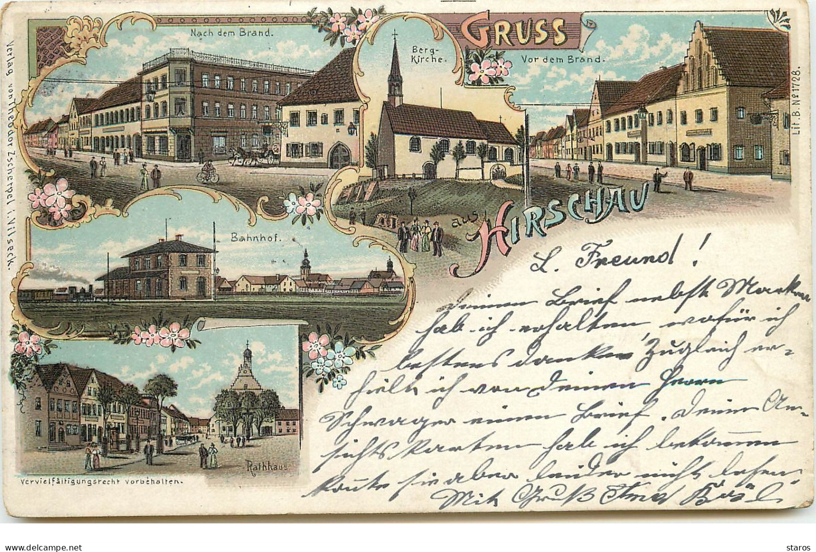 Gruss aus Hirschau - 1899 - Bahnhof - Multi vues