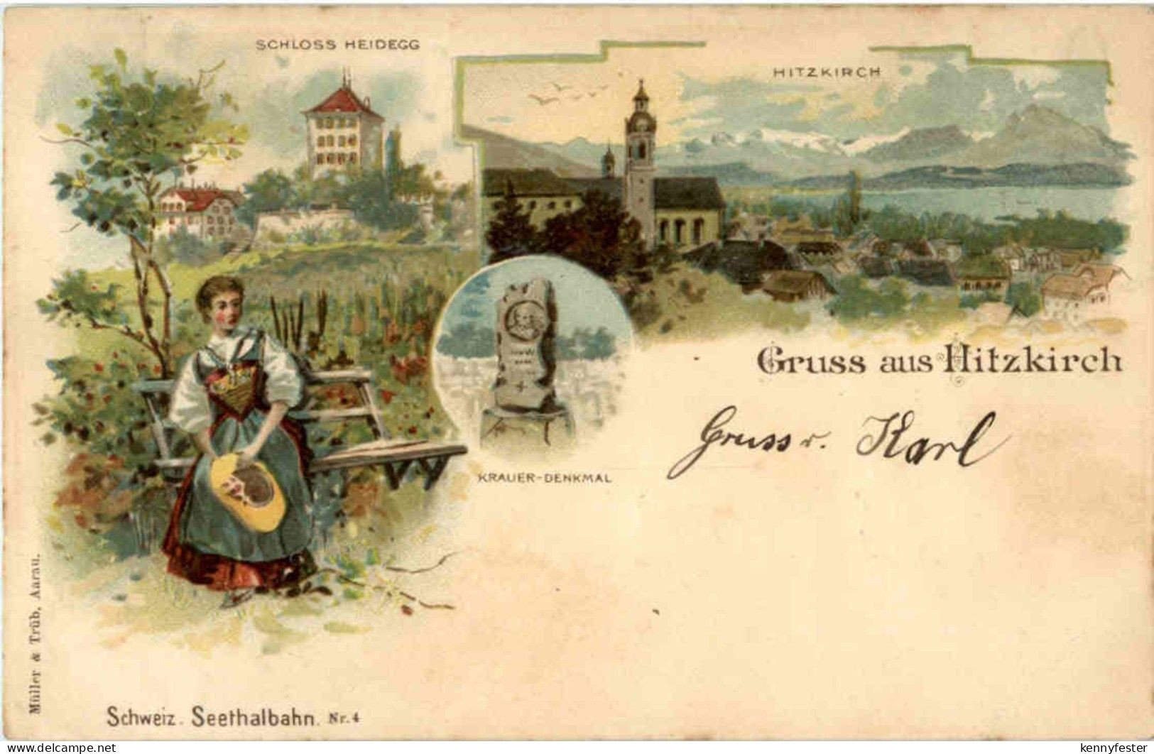 Gruss aus Hitzkirch - Litho