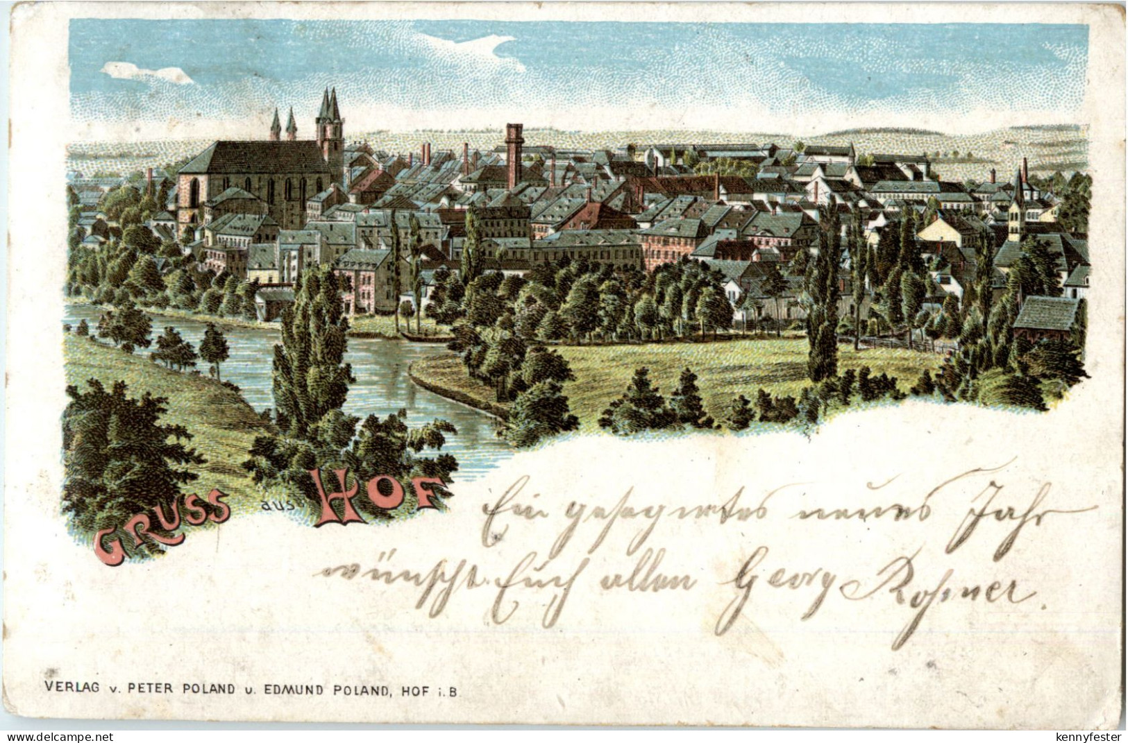 Gruss aus Hof - Litho