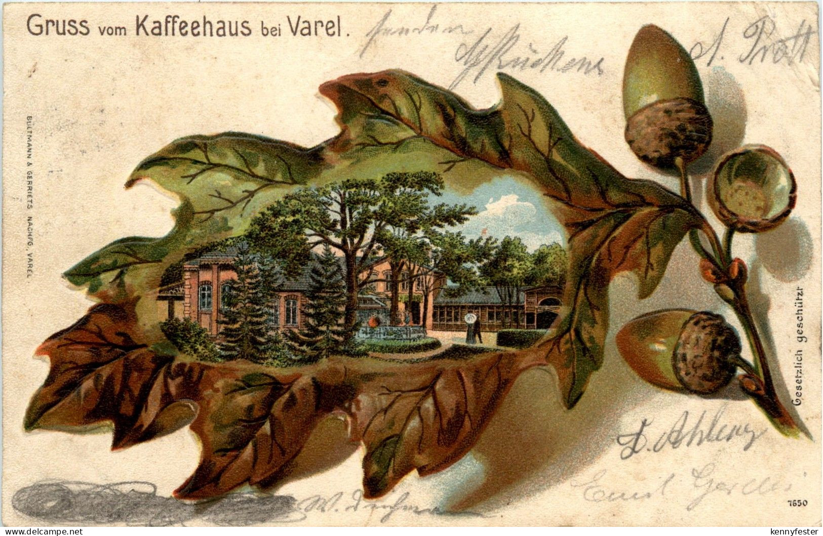 Gruss aus Kaffeehaus bei Varel - Litho