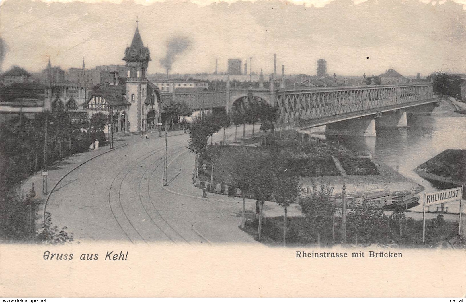 Gruss aus KEHL - Rheinstrasse mit Brücken