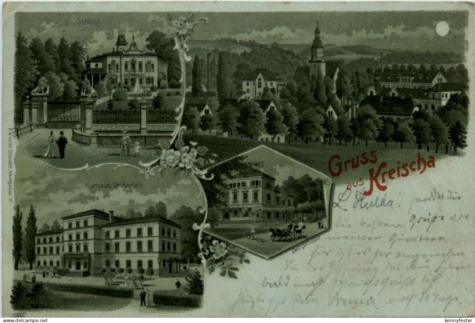 Gruss aus Kreischa - Litho