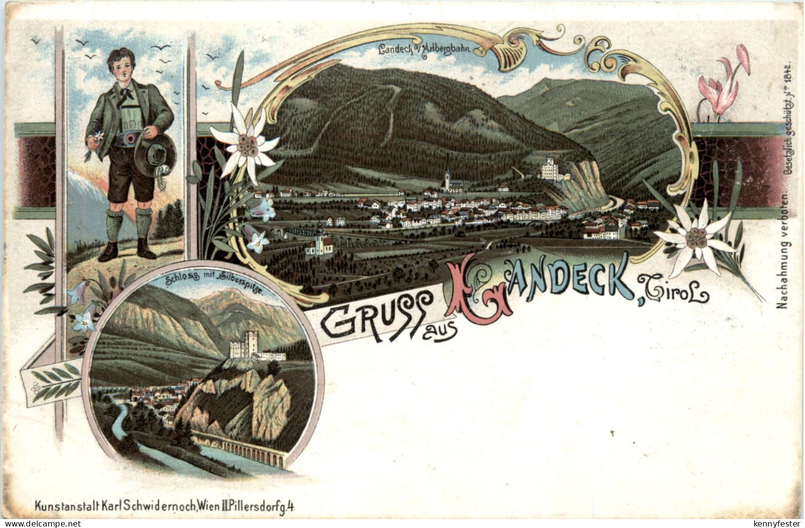 Gruss aus Landeck - Litho